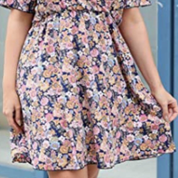 Casual V-Neck Plus Size Summer Boho Swing Wrap Dress with Pockets - Picture 4 of 6